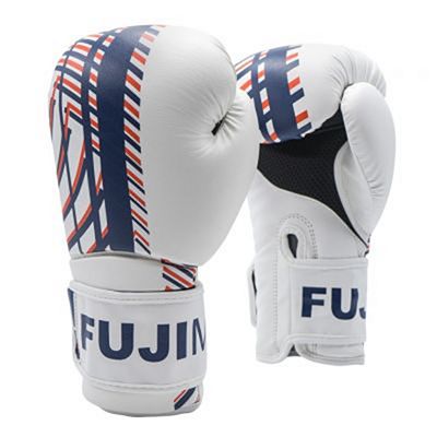 FUJIMAE Advantage Primeskin Boxing Gloves White-Navy Blue